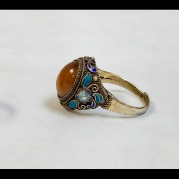 Tigers eye Sterling gemstone ring - Picture 2 of 8